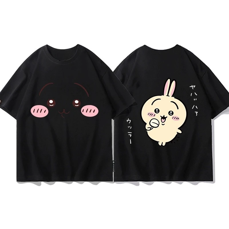 Chiikawa Cute Kawaii Anime Starry Tee Men's Women's Black Retro Cool Graphic Art Print Oversized Short Sleeve Streetwear Top