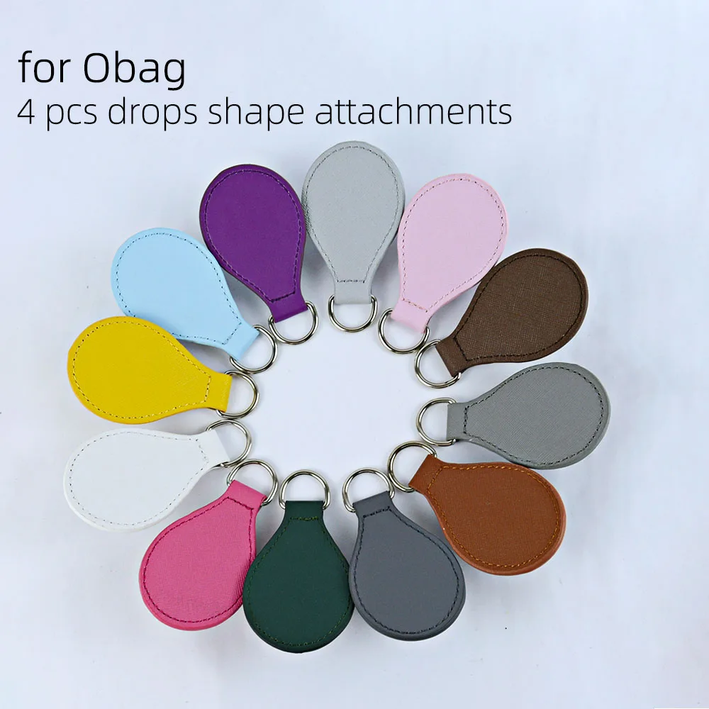 New Edge Painting PU Leather 4 pcs Tears Drops End Attachments for Obag Handles O Bag DIY Accessories