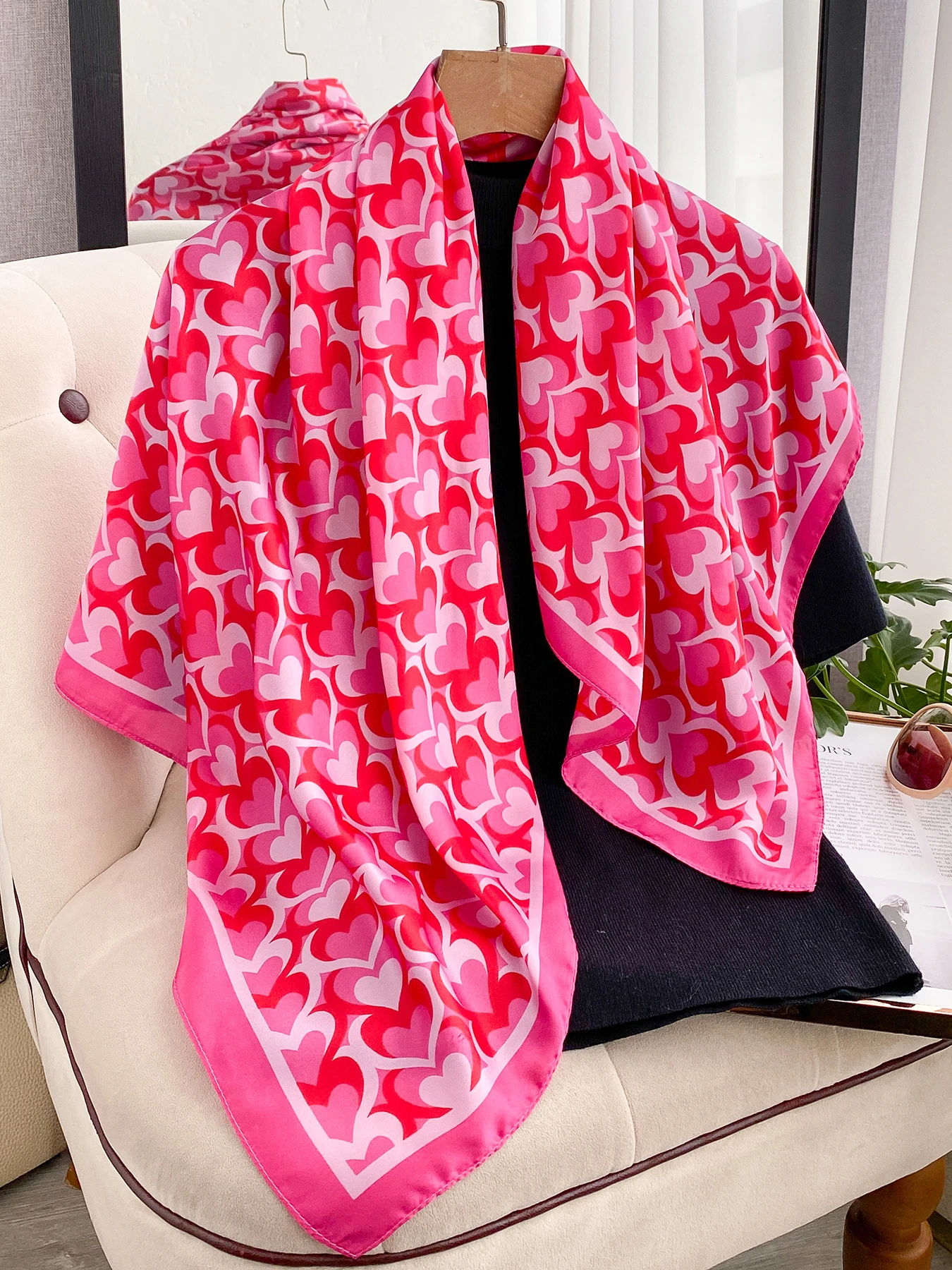 

Luxury Soft Satin Print Square Scarf Women Neckerchief Spring Hair Band Foulard Bandana Echarpe Tie Shawl Wraps
