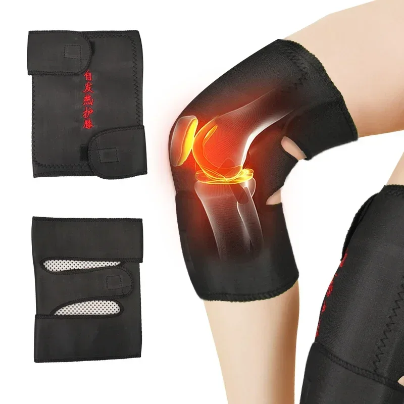 1 Pair Tourmaline Self Heating Knee Pads Support 8 Magnetic Therapy Kneepad Pain Relief Arthritis Knee Patella Massage Sleeves