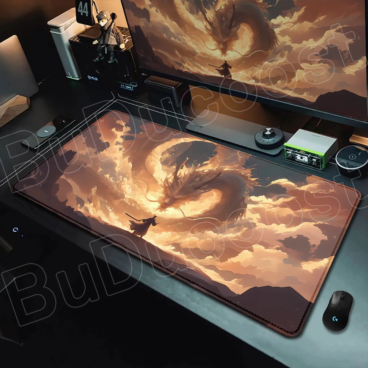 Dragon and Swordsman Mouse Pad Gaming Pc Accessories Laptop Computer Speed Rubber HD Gamer Keyboard Table Mats Big Mousepad Gift