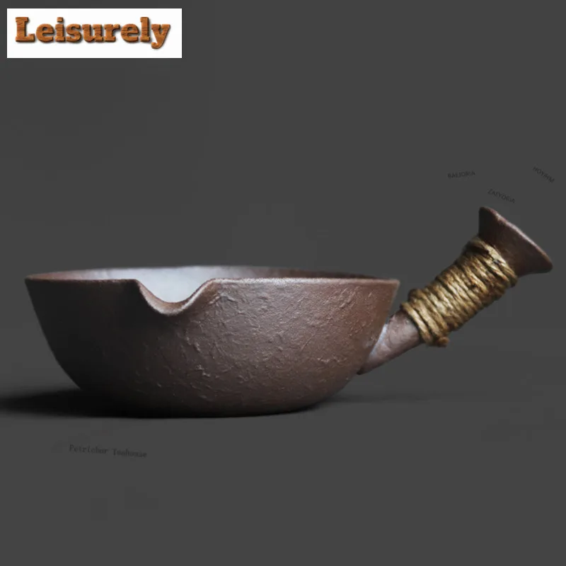 

Coarse Pottery Old Rock Mud Side Handle Roasted Tea Spoon Tea Ceremony Tea Leaves And Coffee Beans Fragrant Fried Tea Roaster