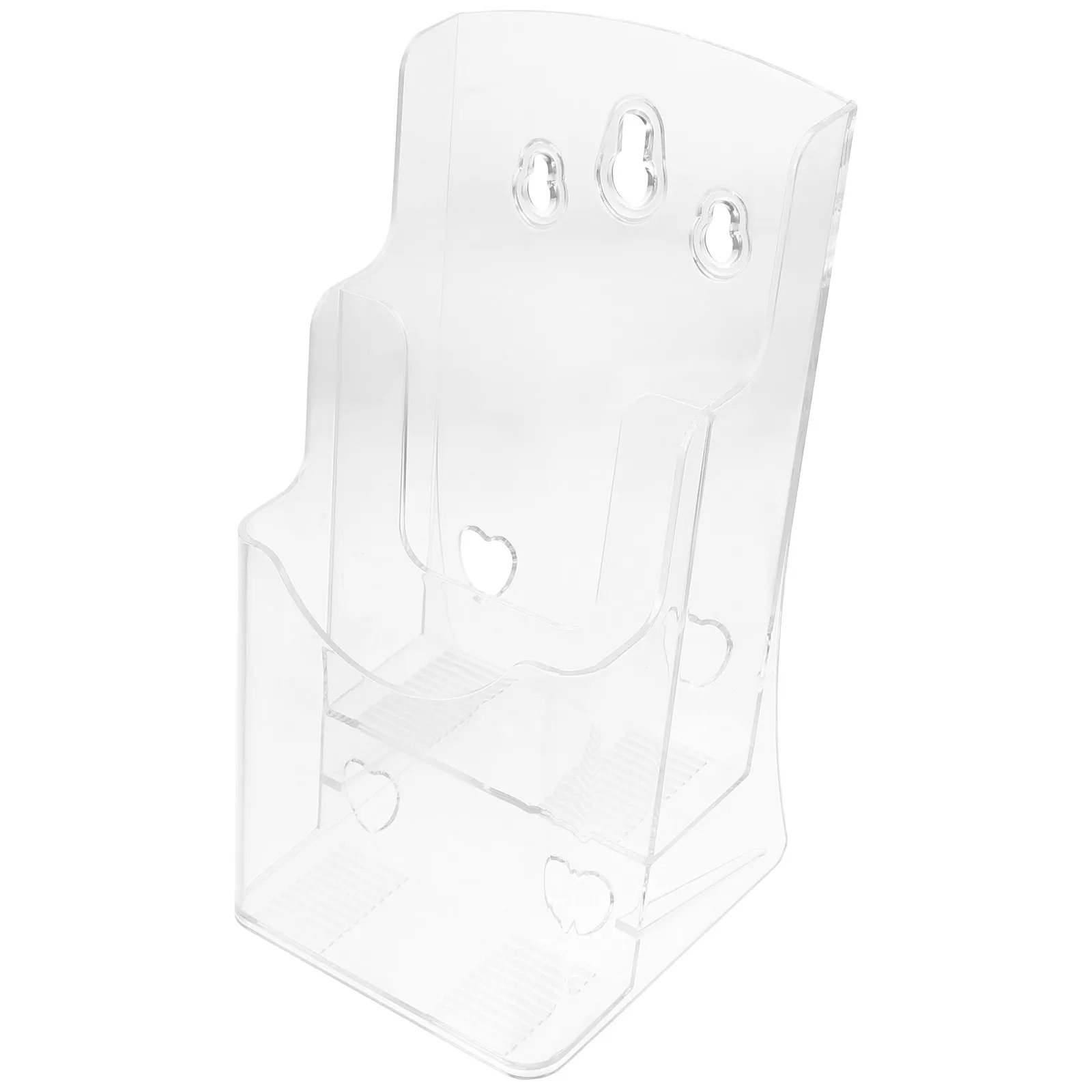 Clear File Rack Desktop Brochure Holder Sloping Design Storage Organizer Office Document Stand Wall Mount Flyer Display Rack