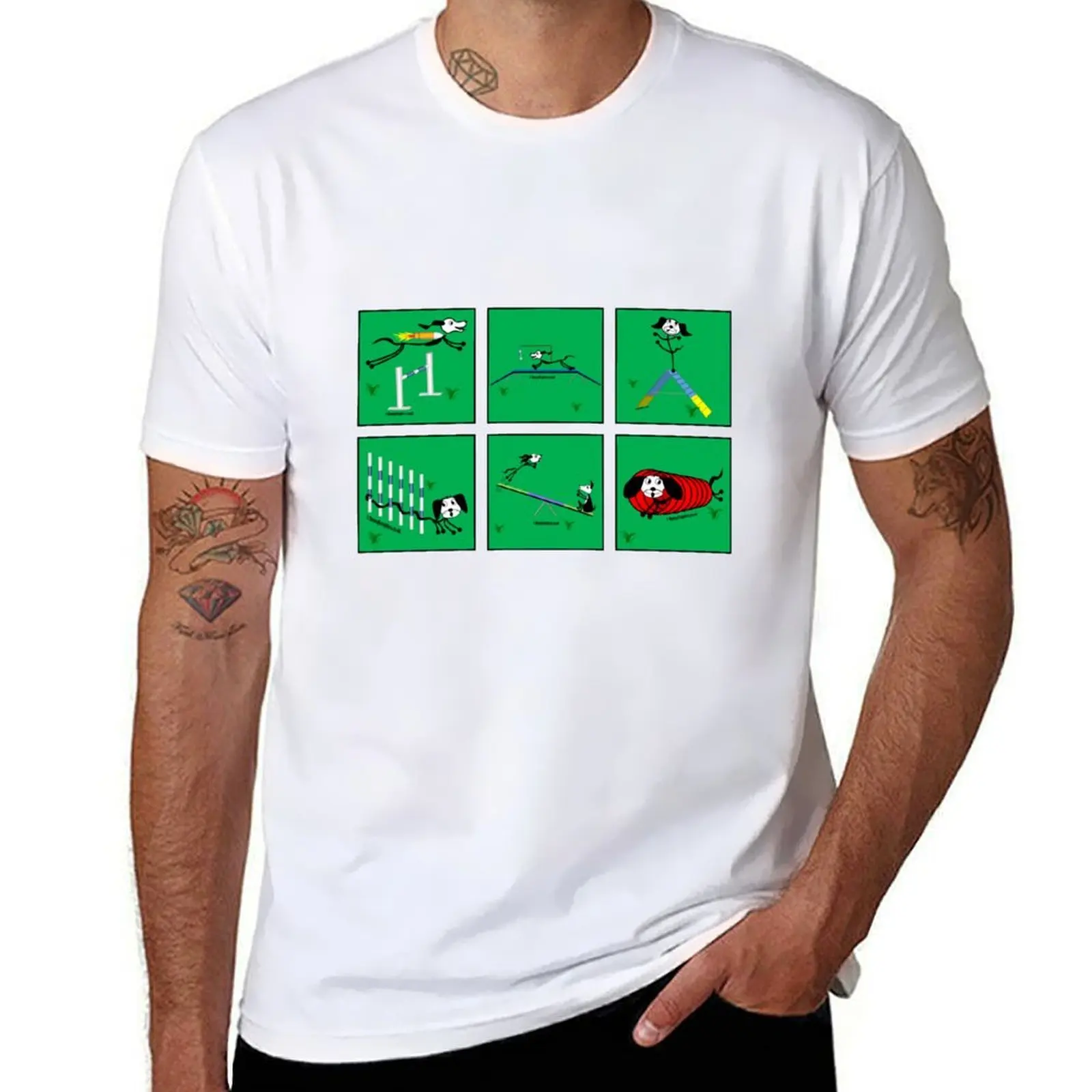 course! dog the full Agility T-Shirt Simple Solid Color Crew Neck Tee