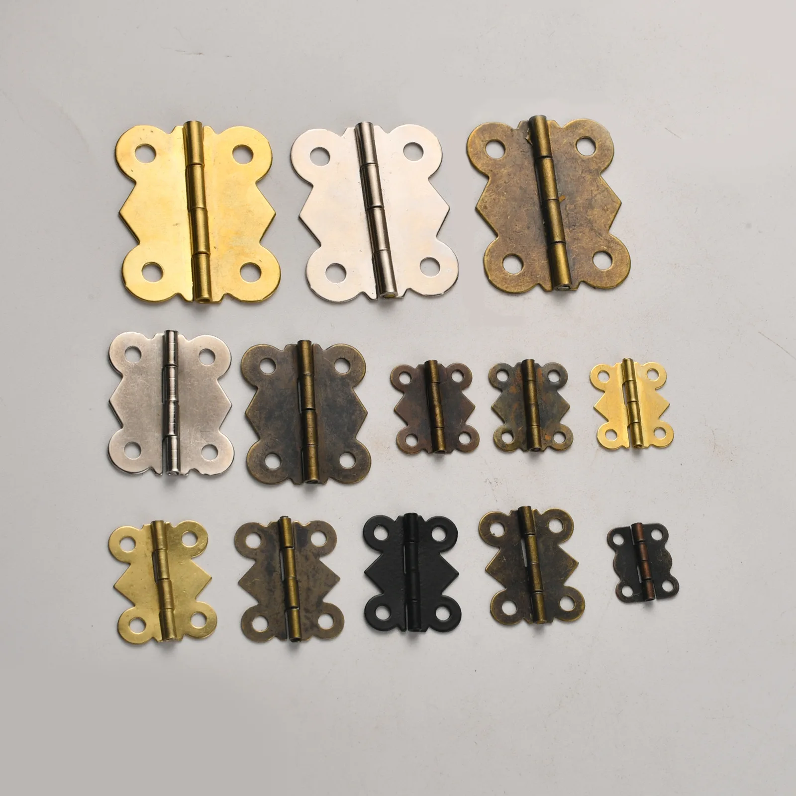 Antique butterfly small hinge, cabinet hardware accessories lace hinge hinge wooden box 90 degrees 180 degrees hinge
