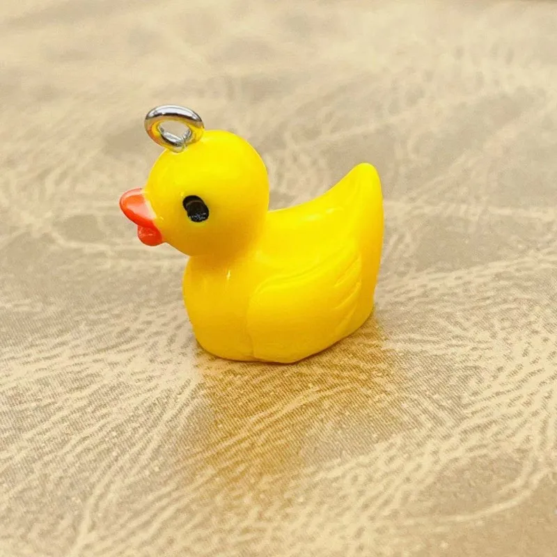 10pcs Animal Family Little Yellow Duck Resin Charms Animal Pendant Earring DIY Fashion Jewelry