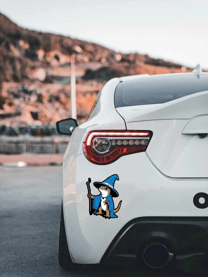Cartoon Wizard Lizard Vinyl Car Sticker, Dreamy Style Sticker, Used for Decorating Cars, Motorcycles, Helmets, Laptops