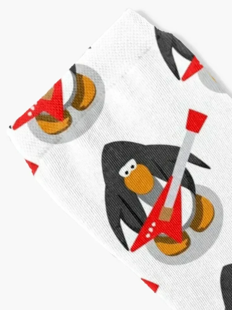 Club penguin with guitar Socks anime sports and leisure Non-slip Socks For Women Men's