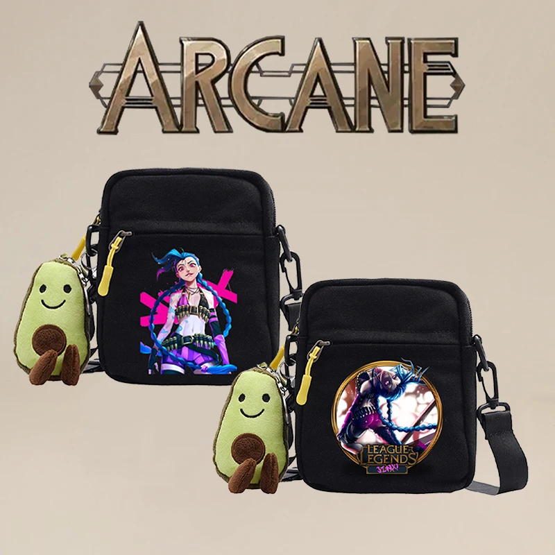 League of Legends Arcane Season 2 Messenger Bag Fashion Anime Shoulder Bags Mini Lightweight Men Handbag Deliver Avocado Pendant