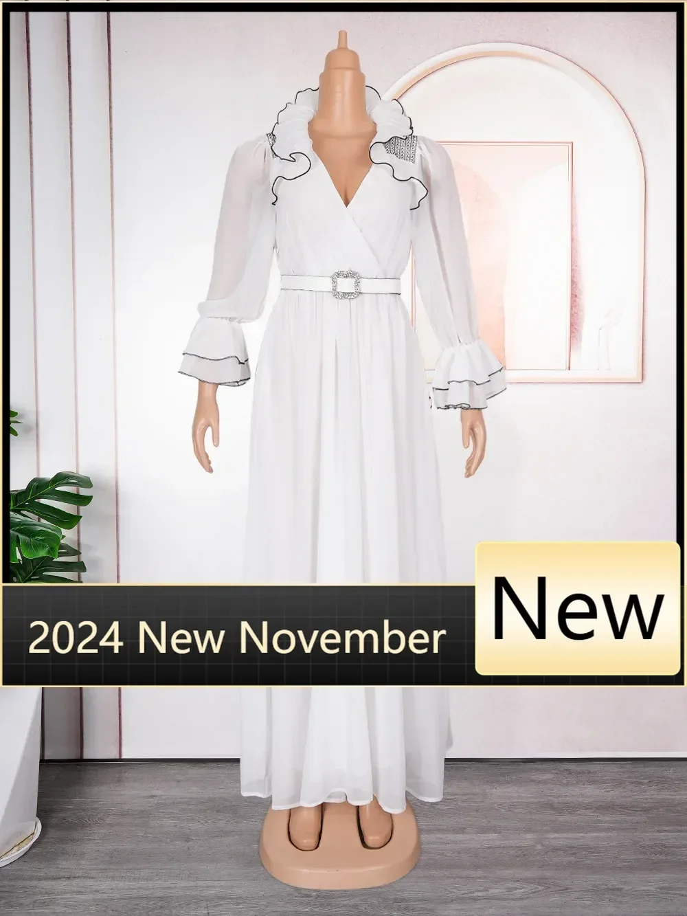 

Plus Size African Party Dresses for Women 2025 New Summer Fashion Chiffon Evening Gown Elegant Turkey Muslim Maxi Long Dress