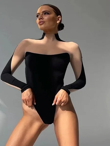 

Комбинезон Street Sle с высокой талией Me Splicing Long Sve, женские цветные брюки из полиэстера, тонкая осенняя коллекция