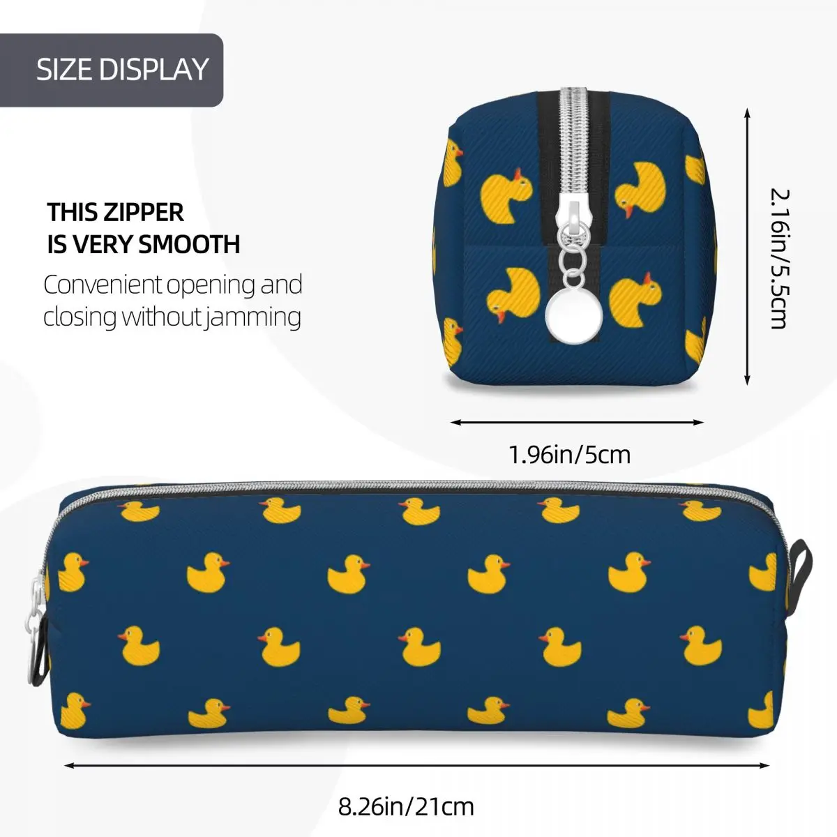 Imagem -04 - Adorável Pato Padrão Lápis Cases Animal Lápis Caneta para Meninas e Meninos Grandes Bolsas de Armazenamento Papelaria Cosmética Escolar Adorável