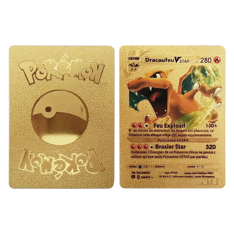 165Pcs Pokémon Cards Pokemon Cards VSTAR VMAX EX GX Cards English French German Spanish Charizard Pikachu Arceus Gold Black Card