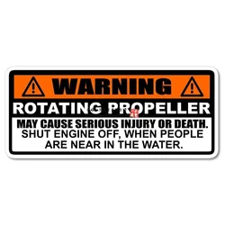 Warning Rotating Propeller Marine Boat Engine Safety Label Vinyl Sticker Decal