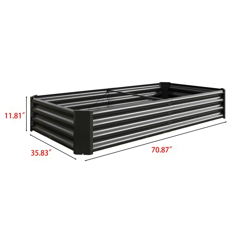 Garden metal elevated bed kit 6×3×1ft , suitable for flower pots, vegetables, and herbaceous plants, garden pot planter