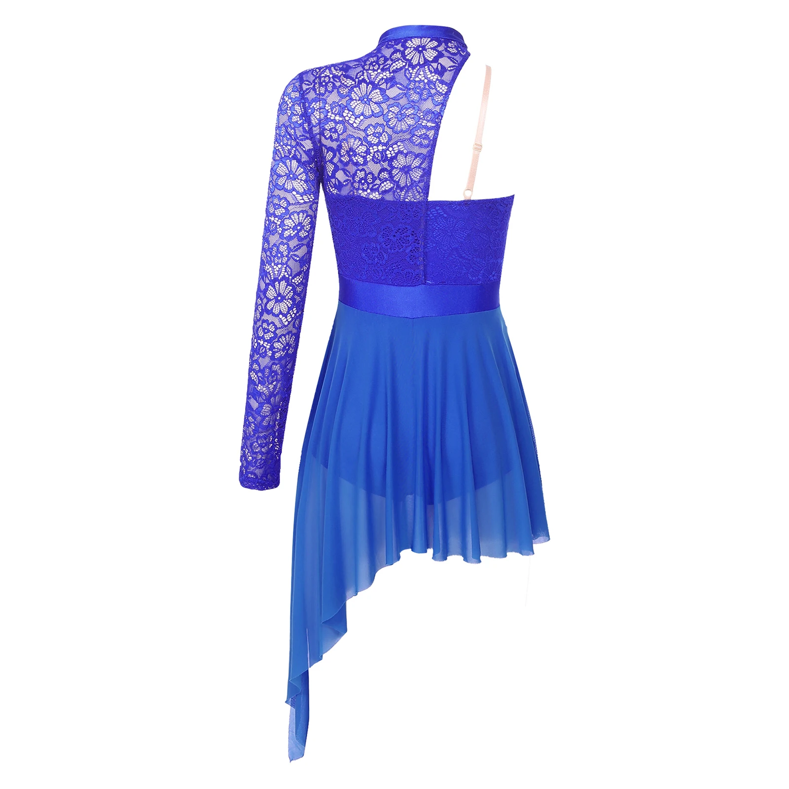 Womens Lyrical Modern Contemporary Ballet Dance Skirt Dress Split Gymnastics Leotard Artistic Figure Skating Performance Costume