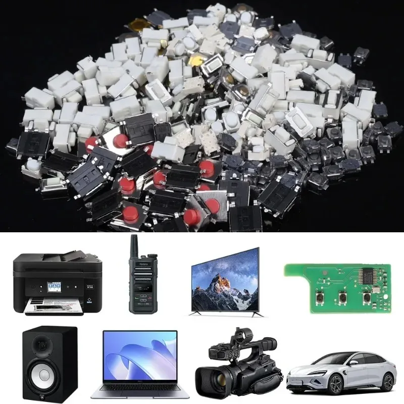 250/100pcs Tactile Push Button Switch Kits 10 Models Car Remote Control Tablet Micro Momentary Keys Button Touch Microswitch