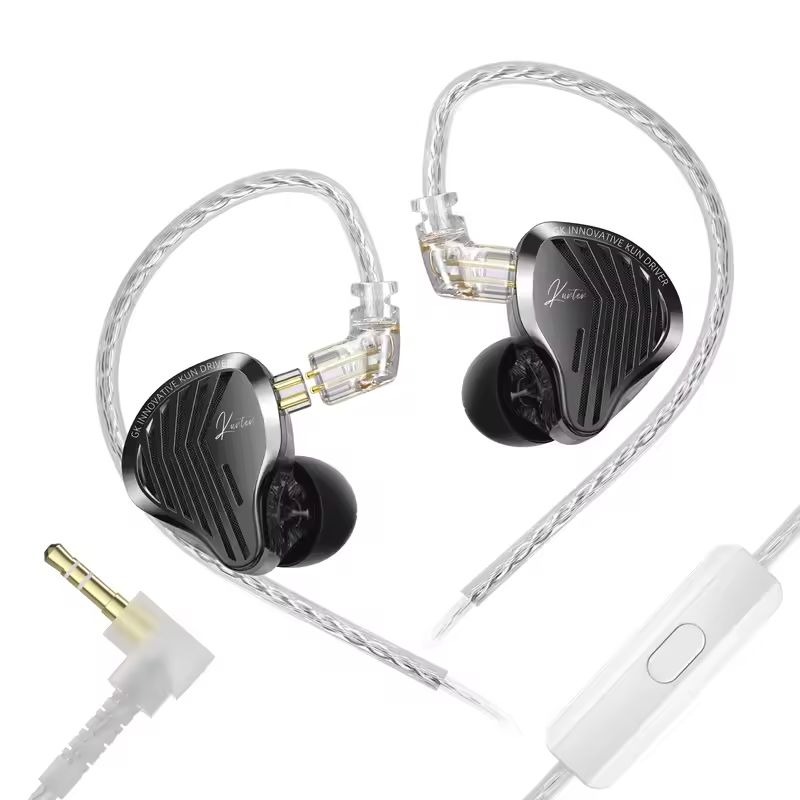 GK KUNTEN Dynamic Drive Headphones HIFI Heavy Bass Earbuds Sports Metal Headphones Detachable Headphones 2PIN KZ Zenith EDX - Image 9