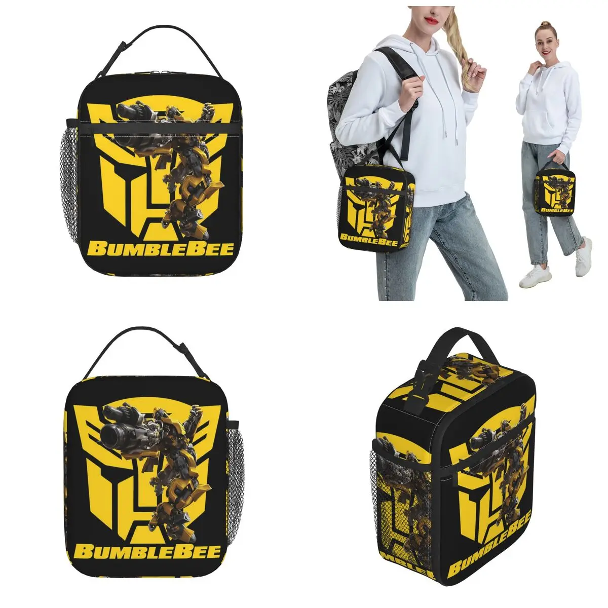 Bumblebee Transformers Accessories Insulated Lunch Bag For Travel Food Container Portable Cooler Thermal Lunch Boxes