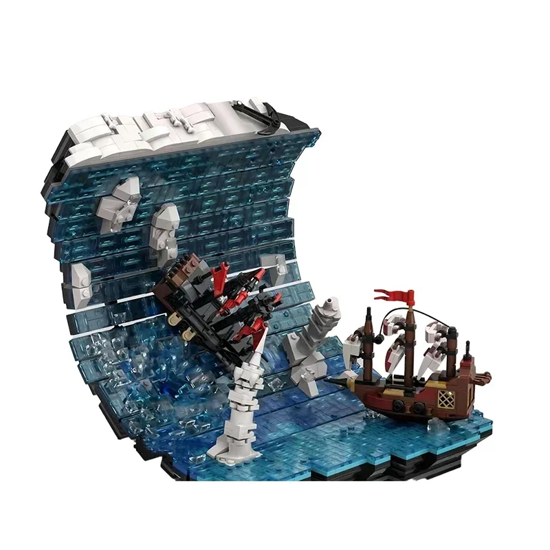 BuildMoc The Love of the Sailor Land Ahoy Building Block Set Ship At Ice Sea South Pole Bricks Toys Children Birthday Xmas Gifts