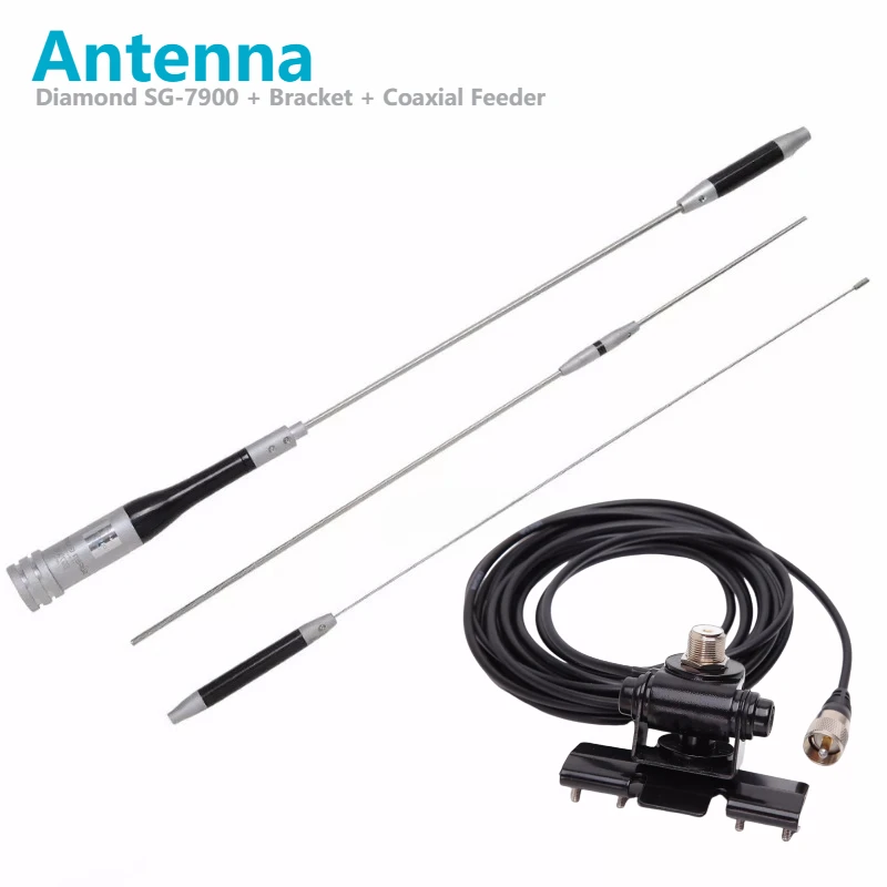 Diamond SG-7900 VHF/UHF Ham Radios High Gain Antenna RB-400 Car Clip+5M Cable Ham Amateur Radios Transceiver for Kenwood ICOM