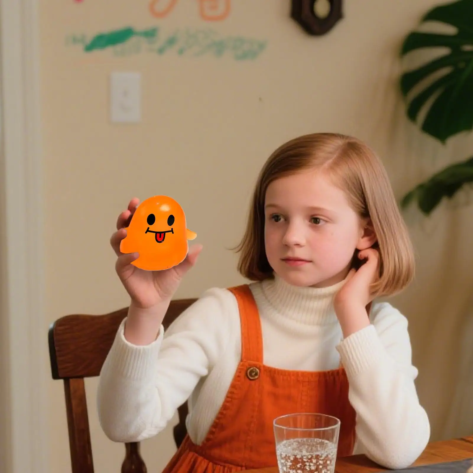 Sensory Squeeze Toy 4-Piece Halloween Cute Soft Relief Funny Halloween Ghost Relief Toys For Home Office Classroom Work Study