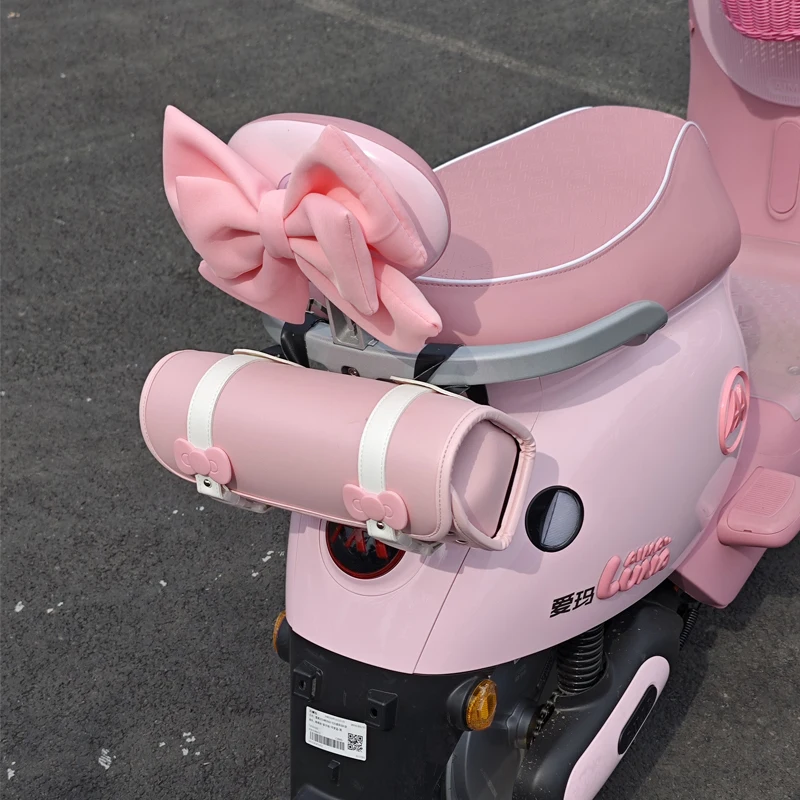 Motorcycle waterproof front end bag battery car motorcycle waterproof electric vehicle front end bag pink buckle hanging bag