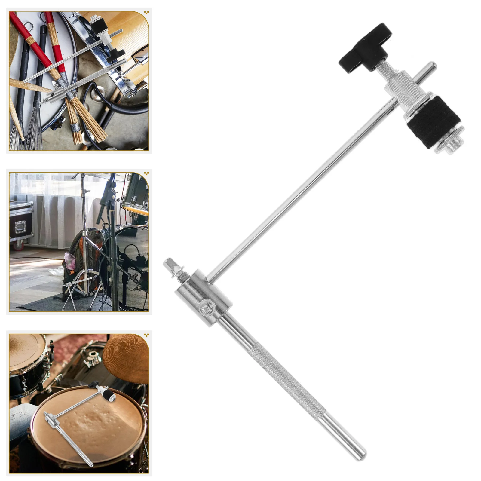 

Multifunctional Clip Cowbell Accessories Mounting Clamp Holder for Drum Silver Extension
