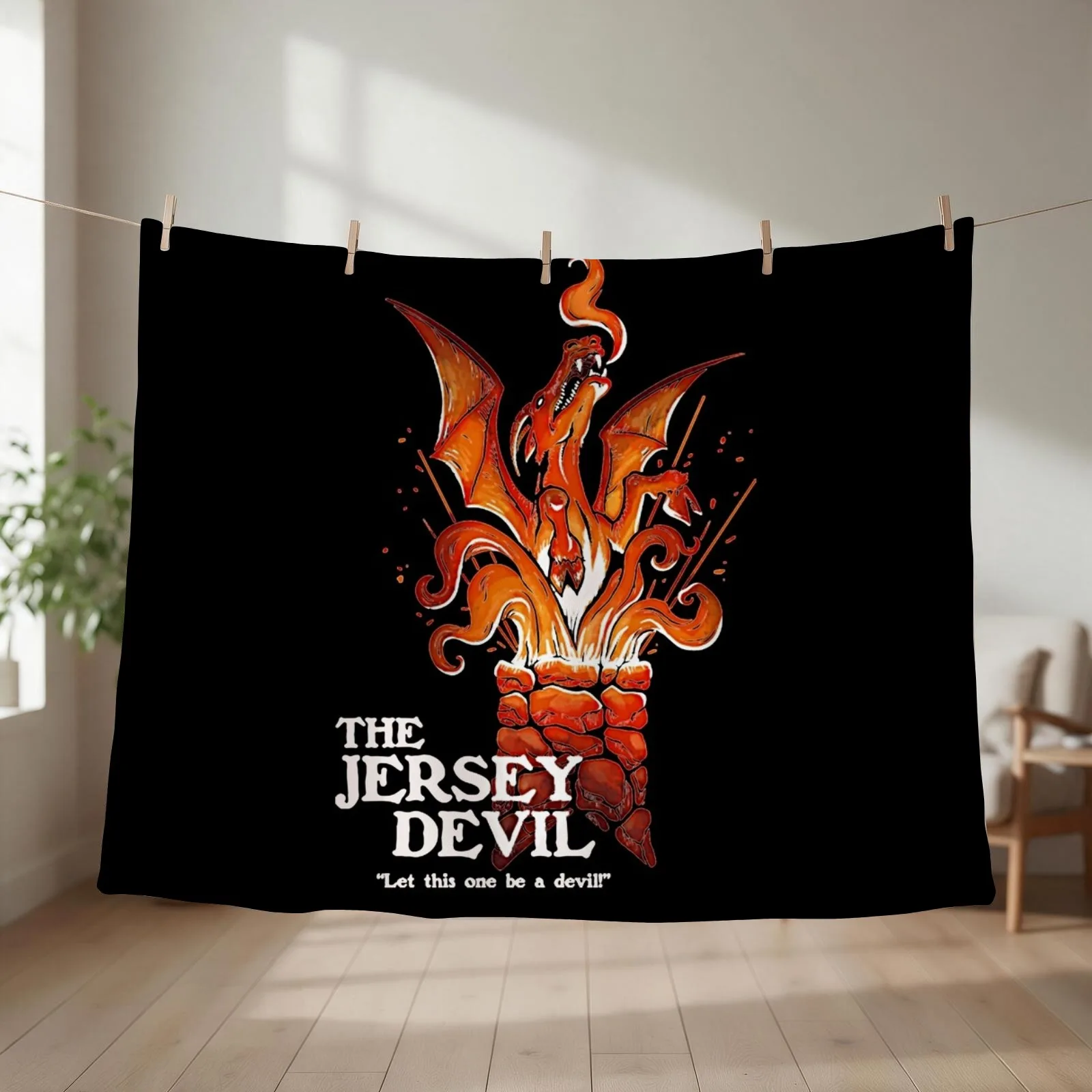Let this one be a devil! T-Shirt Throw Blanket Flannel Beautifuls Luxury Designer Comforter Blankets