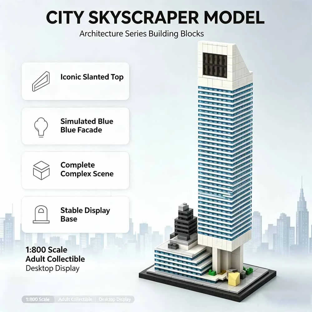 MOC Architecture Building Blocks Citigroup Center Skyscraper Model City Landmark Assembly Toy Collectible Gift For Adult 1100Pcs