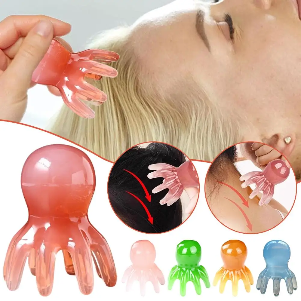Nuevo masajeador de cabeza Octopus mejorado, peine para meridianos, herramienta manual de acupresión, peine de masaje Gua Sha portátil para SPA