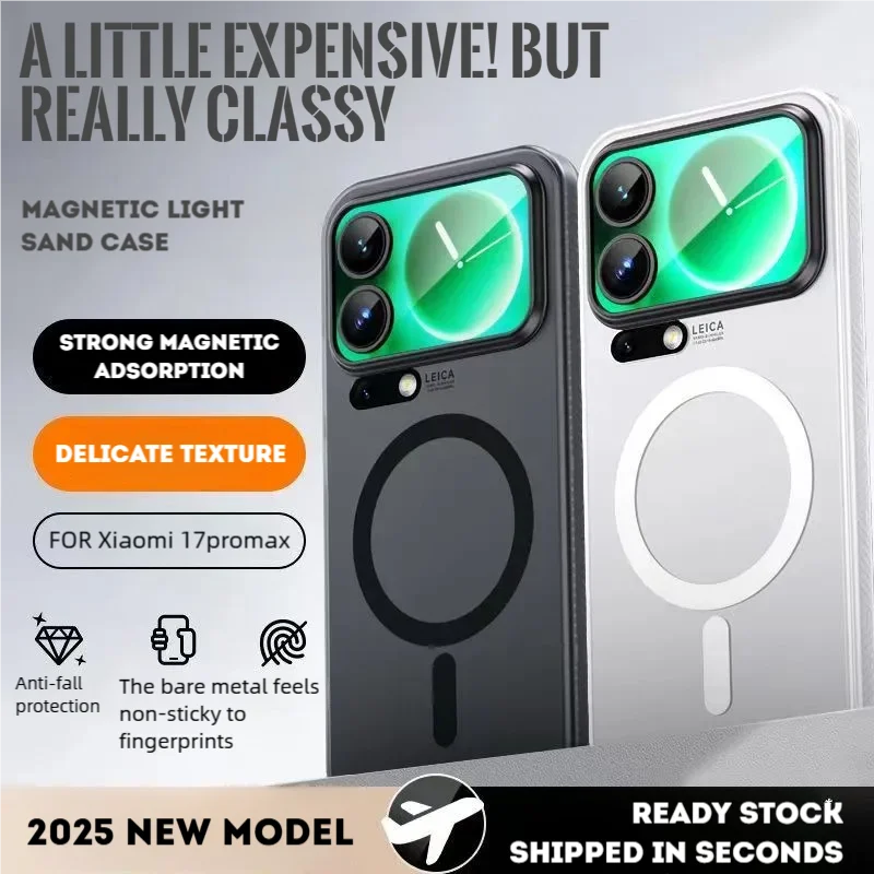 

Matte Translucent Strong Magnetic Ring Case For Xiaomi 17 Pro Max 15 Ultra Frosted Anti-Fingerprint Plastic TPU Armor Back Cover