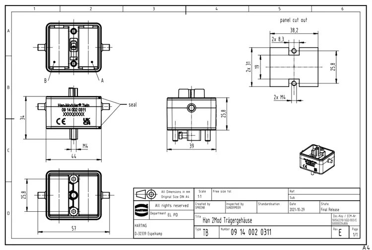 هارتينج 09140020311 HAN-2MOD #3