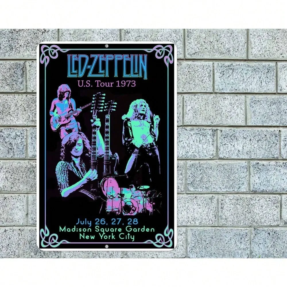 Led زيبلين كلاسيك روك ميتال تسجيل 8 "x 12" الألومنيوم المرآب رجل الكهف ديكور الحفل