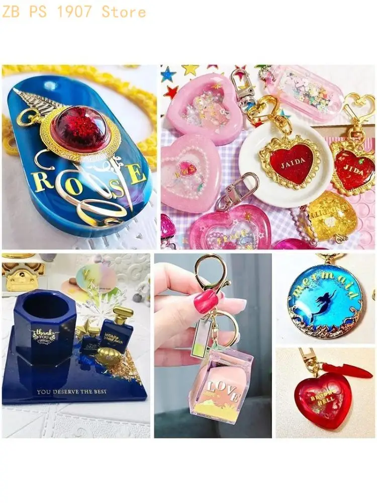 6pcs/set Small Letter Stickers Adhesive Letter Resin Stickers Waterproof Letter Art Stickers Decals 55KA