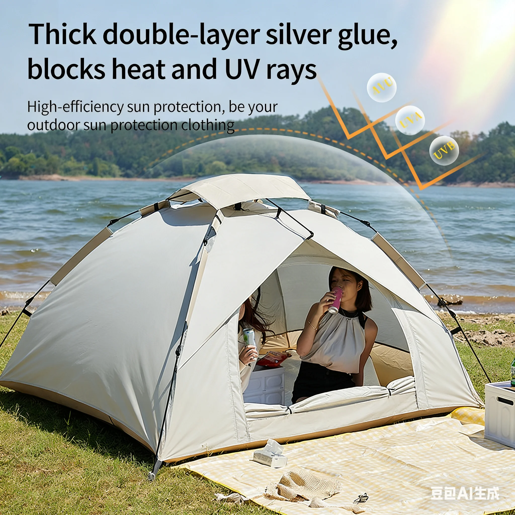 

Outdoor Folding Camping Tent Portable Waterproof Sunshine-proof Automatic Easy Setup Tent For Camping Beach Picnic Barbecue