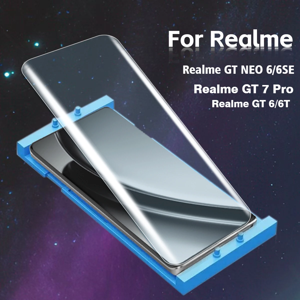 3 Stück vollständig gebogener Keramik-Bildschirm-Vorotector für Reame GT 6 6T, Realme 7 Pro, Realme GT Neo 6 6SE, 6, 6 SE Schutzfolie – Detail 1