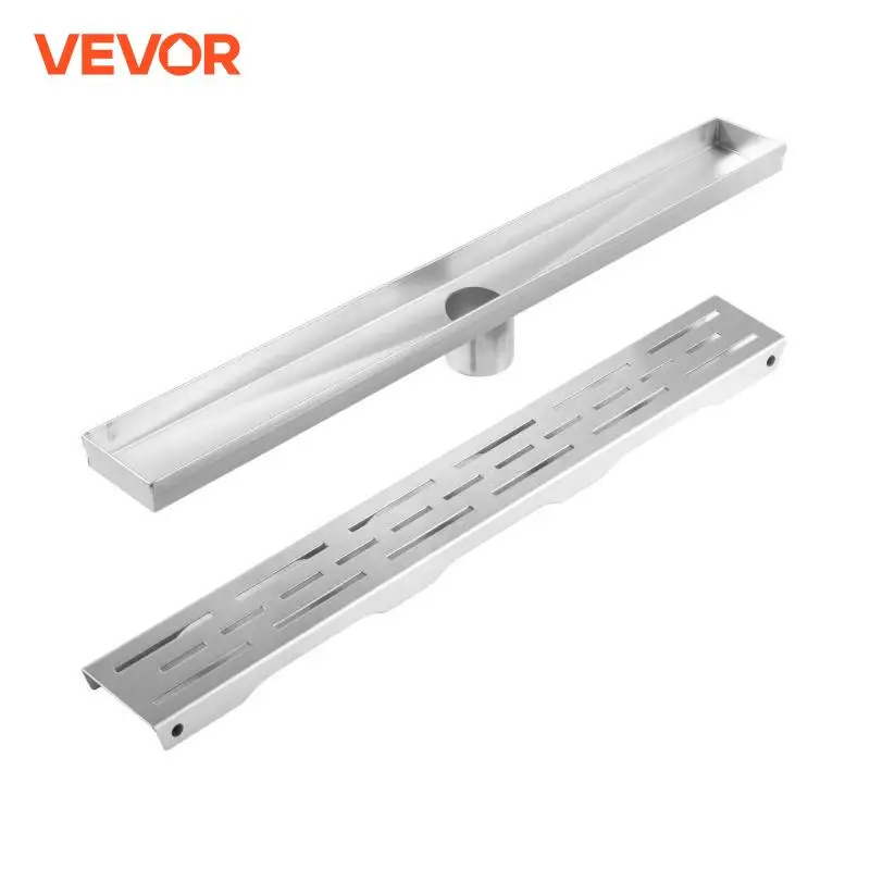 VEVOR scarico doccia lineare scarico trincea a pavimento 30L/Min copertura rimovibile in acciaio inox per bagno dell'hotel cucina wc scolapiatti