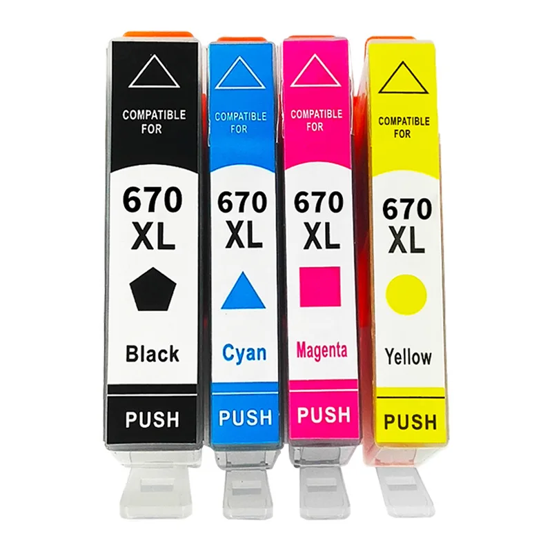 Compatible for HP 670XL HP670 ink cartridge 670 Deskjet Ink  Advantage 3525 4615 4620 4625 5525 6526 Printer