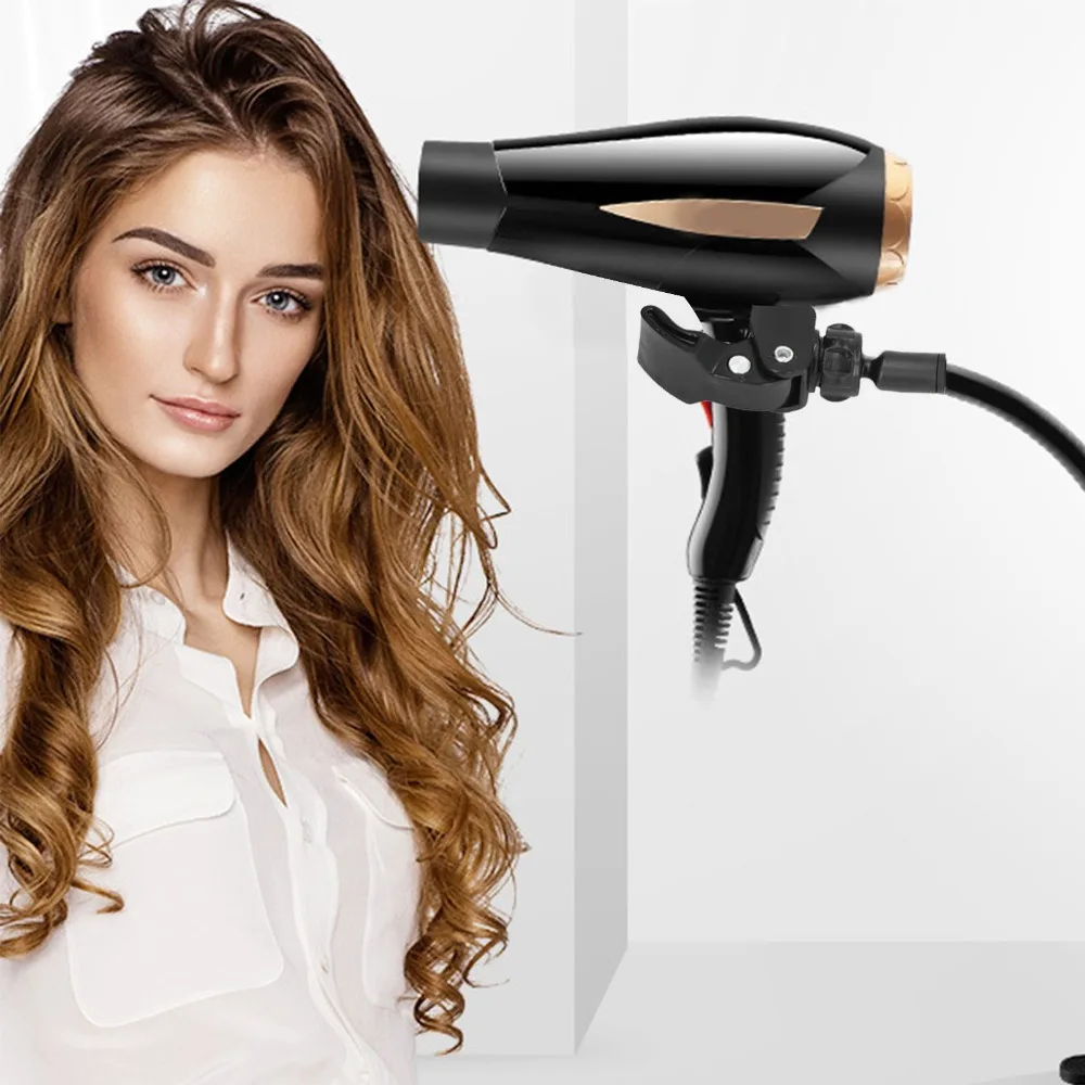 Universal Fit Hair Dryer Stand Wall-Mounted Space Saving Blow Dryer Holder Multifunctional Adjustable Hair Blower Stand Home Use