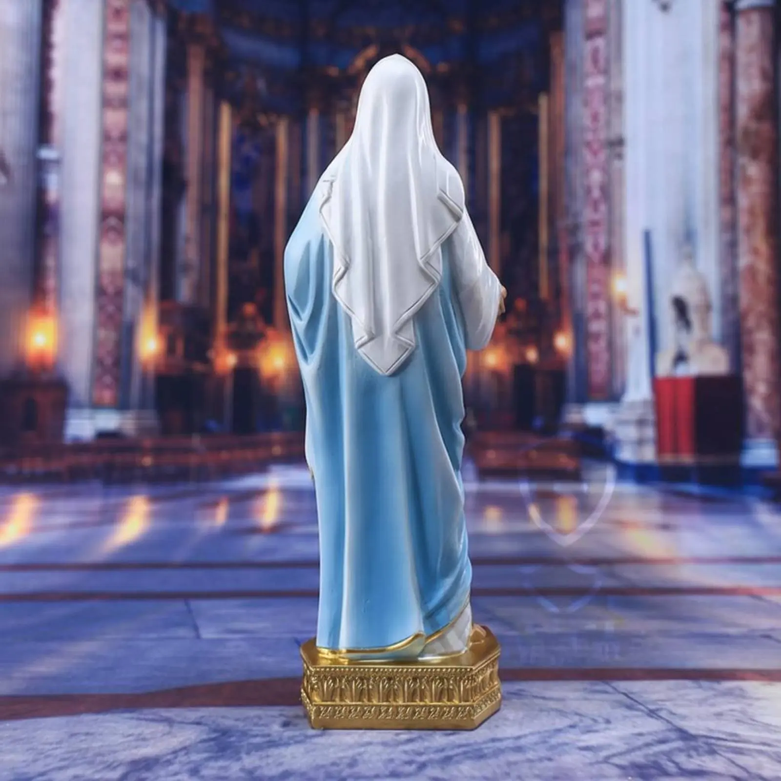 Blessed Mary Figurine Easy to Maintain Madonna Statue Mary Resin Figurine Long-Lasting Our Lady of Guadalupe Statue Colorfast