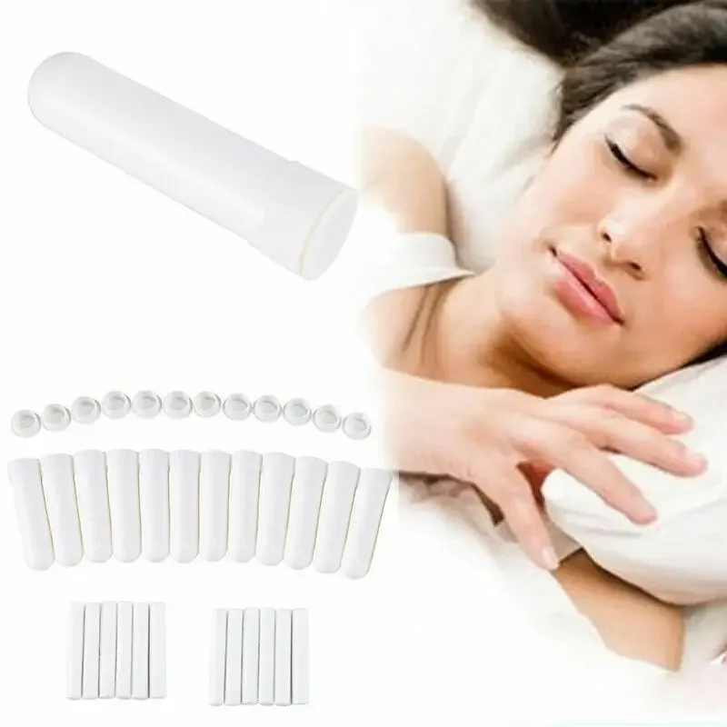 50PCS Blank Nasal Inhaler Sticks Plastic Refillable Aroma Nasal Inhalers for DIY Essential Oil Best Quality Cotton Wicks White