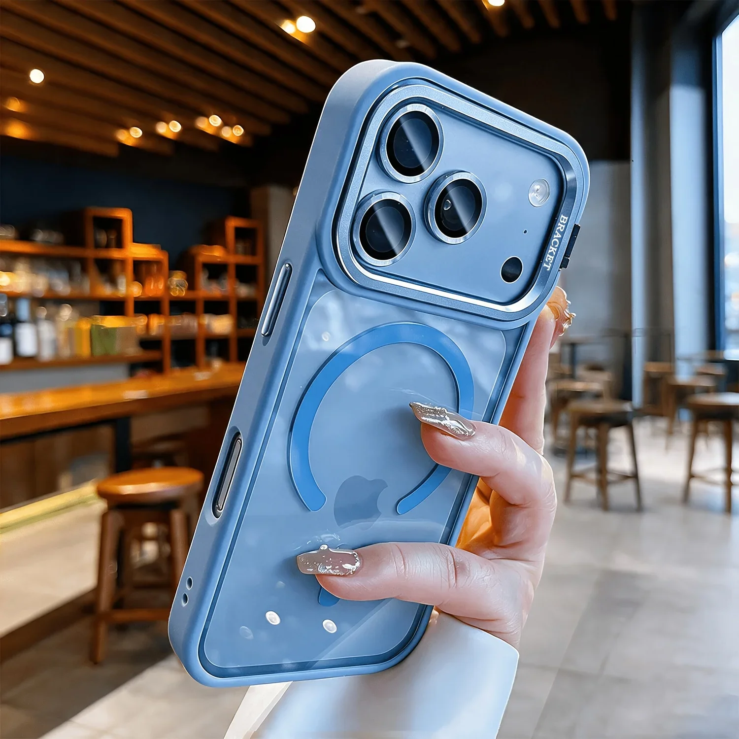 Luxuriöse Magnetische Metall-Ständerhülle mit Lanyard Kompatibel mit iPhone 18 Pro Max 17 16 15 14 13 Transparente Schutzhülle – Detail 7