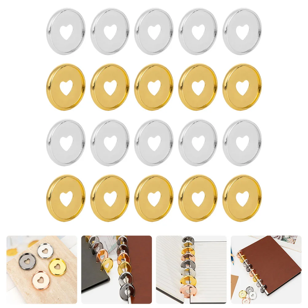 

20 Pcs Mushroom Hole Binder Disc Planner Expander Discbound Binding Discs Multicolor Ring Book Heart Plastic Buckle Scrapbook