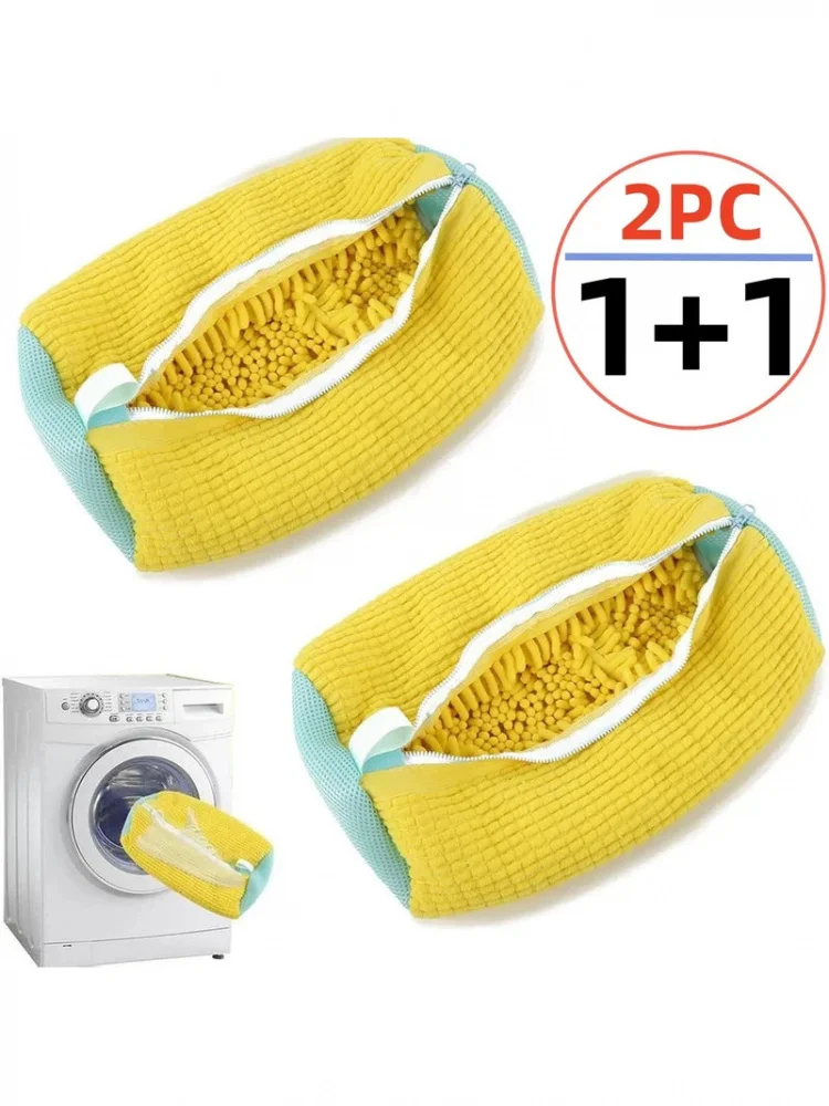 1/2PCS Wassen Schoenen Tas Katoen Wasserij Pluizige Vezels Gemakkelijk Vuil Verwijderen Waszakken Anti-Vervorming Schoenen Kleding Organizer - afbeelding 2