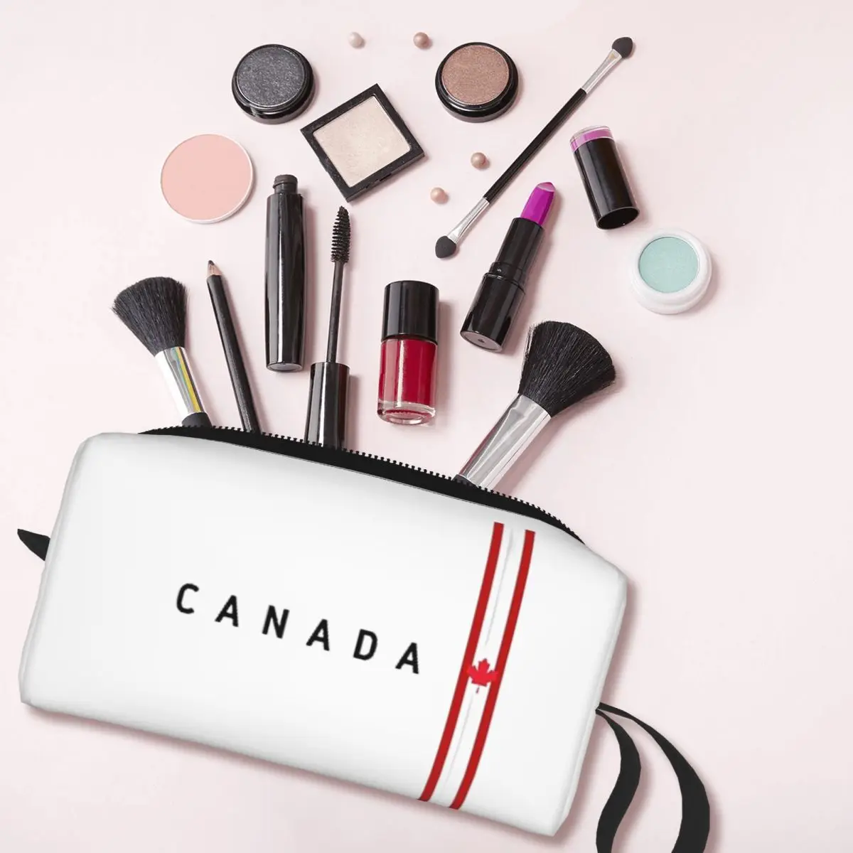 Astuccio per matite con bandiera del Canada per ragazzo e ragazza, astuccio per penne, astuccio per matite, forniture di cancelleria, borsa per cosmetici da viaggio per donna