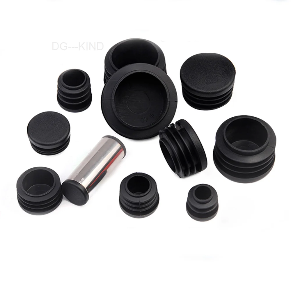 4pcs round black plastic blanking end cap caps pipe inserts pipe plug bung 12/14/16/19/20/25/28/30/32/35/38/40/42/45/48/50mm