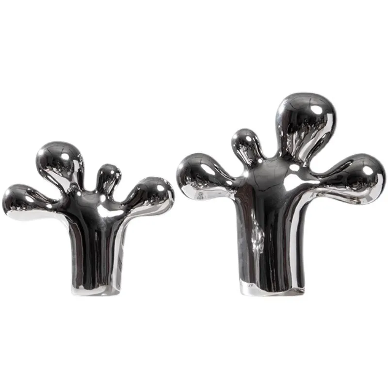 

Modern light luxury electroplated silver foot ornament living room wine cabinet desktop