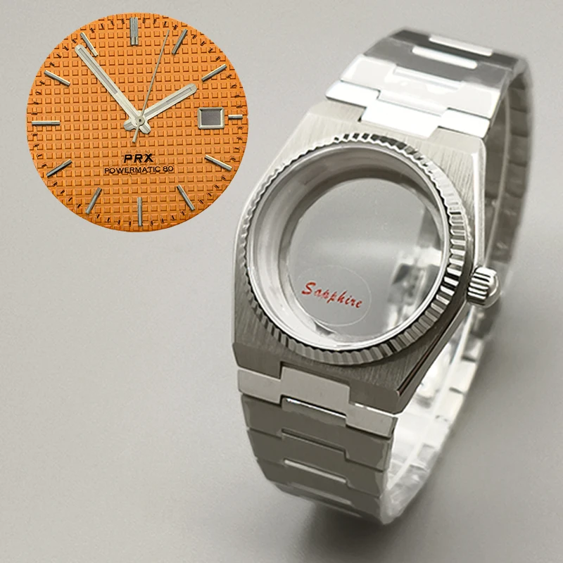 40 مللي متر الفضة PRX سوبر لاعب ساعة والعتاد يناسب 7S26 NH35 NH36 NH38 4R حركة الياقوت الزجاج متعدد الألوان الهاتفي الأيدي أجزاء
