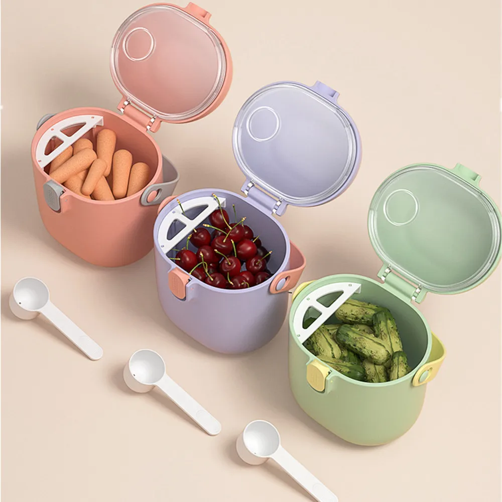 Baby Food Storage Box Essential Cereal Infant Milk Powder Box With Spoon Formula Dispenser Portable Toddler Snack Container